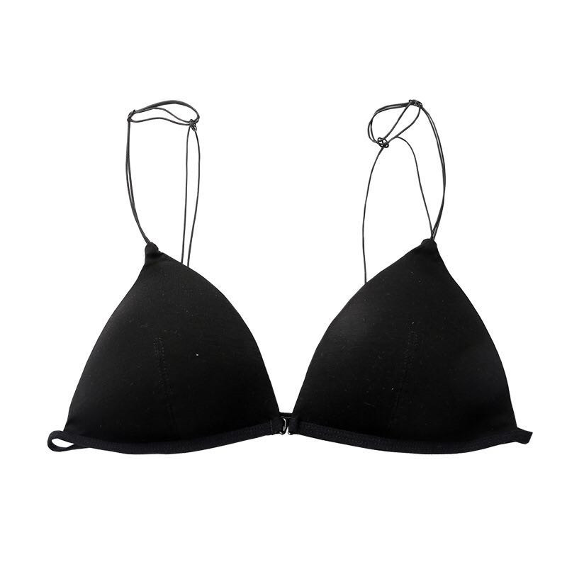Prantsuse seksikas rinnahoidja ilma traadita komplekt kolmnurkne kuppelrinnahoidja nähtamatu õhuke õlarihm linasest padjandist naiste aluspesu