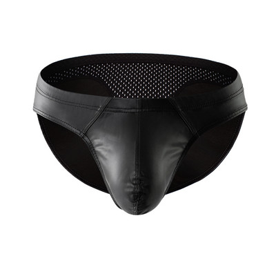 Nauji Patchwork Sexy Vyriški apatiniai kelnaitės Cuecas Calzoncillos Tinklelis Kvėpuojantis Ropa Interjeras Hombre Oda imitacinės kelnaitės vyrams