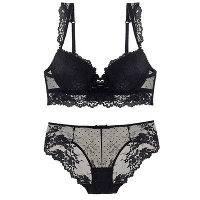 Νέο σετ γυναικείων εσωρούχων Σέξι Push-up Δαντελένιο σουτιέν και Σετ εσώρουχα Άνετα Σουτιέν Νεανικό Σουτιέν Ρυθμιζόμενο Βαθύ V Γυναικεία Εσώρουχα