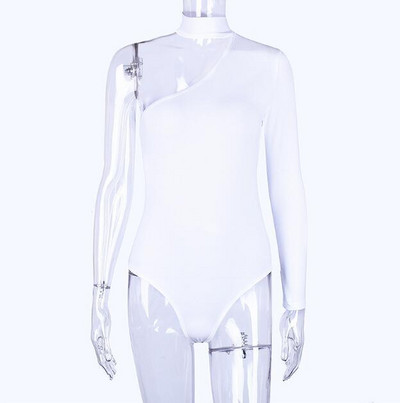 Dotrend Cotton Halter με έναν ώμο σέξι γυναικείο κορμάκι Νέα μόδα Χειμώνας Άνοιξη Solid Bodycon Casual Body 2019 Νέα άφιξη