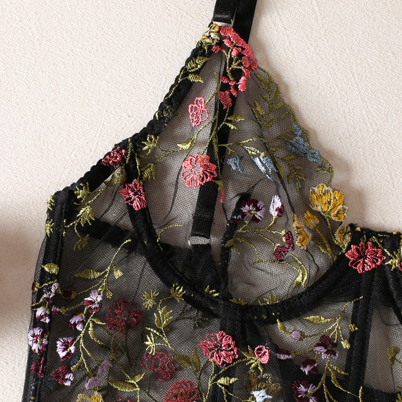 Ellolace Διάφανα εσώρουχα Φανταχτά εσώρουχα χωρίς λογοκρισία Ερωτικά διαφανή δαντέλα Hot σουτιέν εσώρουχα γυναικεία 2 τεμάχια μαύρο σέξι οικείο