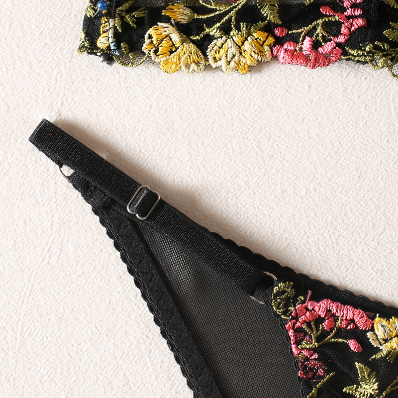 Ellolace Διάφανα εσώρουχα Φανταχτά εσώρουχα χωρίς λογοκρισία Ερωτικά διαφανή δαντέλα Hot σουτιέν εσώρουχα γυναικεία 2 τεμάχια μαύρο σέξι οικείο