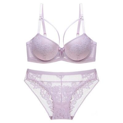 Seksikas naistepesukomplekt, kaheosaline rinnahoidja, madala vöökohaga aluspüksid, pitspüksid, rihmaga aluspesu naistele