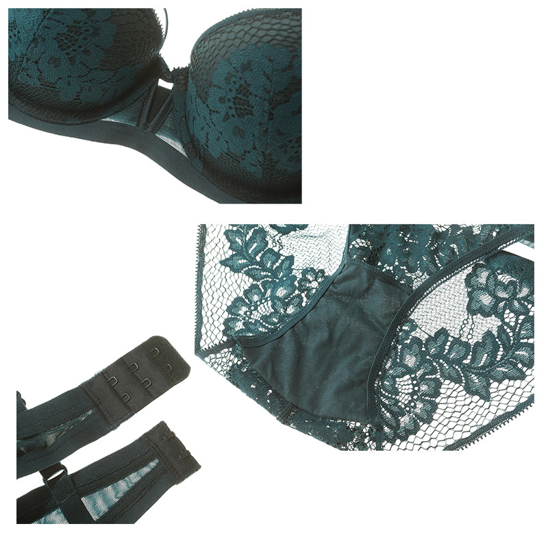 Seksikas naistepesukomplekt, kaheosaline rinnahoidja, madala vöökohaga aluspüksid, pitspüksid, rihmaga aluspesu naistele