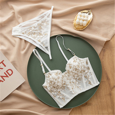 High Street naiste 2021. aasta uus moetikandiga tikitud 3D kroonleht rinnahoidja, kärbitud topid Naiste õhuke aluspesu Y1150