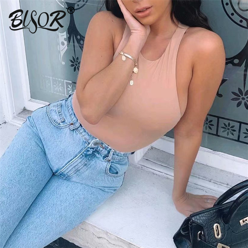 Salopetă pentru femei Salopete solide, sexy, noua salopetă de vară pentru femei Salopete fără mâneci