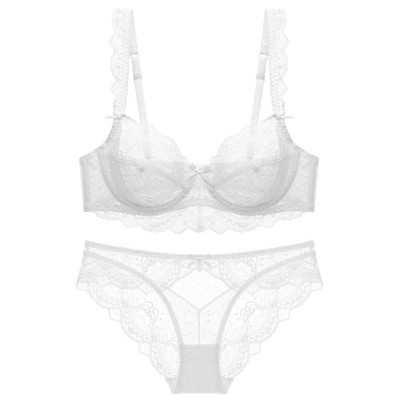 Νέο Plus Size BCDE Cup Σετ σουτιέν Sexy Lace Ultrathin Γυναικεία Εσώρουχα Καλοκαιρινό διάφανο σουτιέν και εσώρουχα 85E 90C 95D
