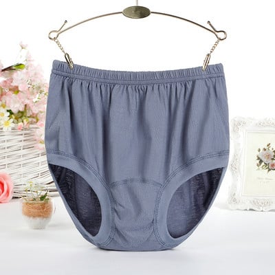 QA428 Lenjerie de corp pentru bărbați de dimensiuni mari, bumbac, respirabil, slip pentru bărbați, talie elastică, lenjerie tată solidă, slip albastru gri