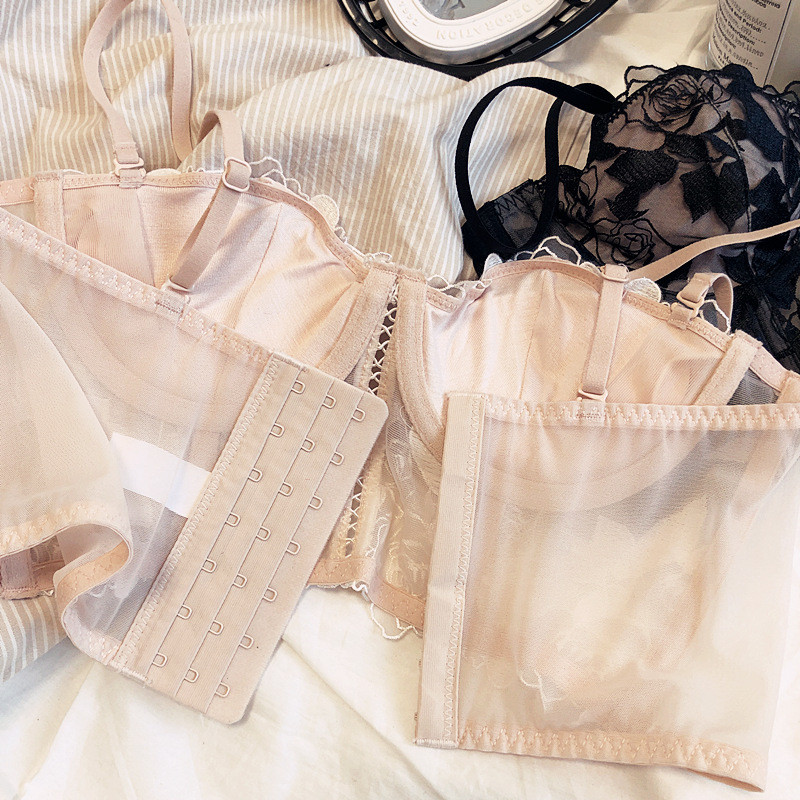 1/2 φλιτζάνι Floral Hollow Out Κέντημα Λεπτό Μαξιλάρι Βαμβακερό Bralette, Γυναικεία σέξι εσώρουχα Γυναικεία εσώρουχα Σετ σουτιέν Tank Push Up