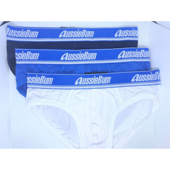 aussiebum Мъжки бикини с триъгълник, памучен плат, модни триизмерни бикини с триъгълник, триъгълни бикини на едро