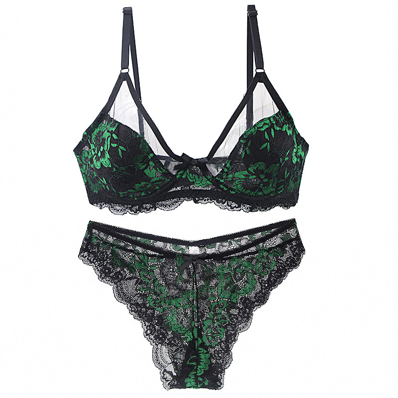 DaiNaFang Thong BCDE Cup Σετ σουτιέν Push Up Lace κούφιο εξαιρετικά λεπτό εσώρουχο Γυναικεία κιλότα Γυναικεία εσώρουχα