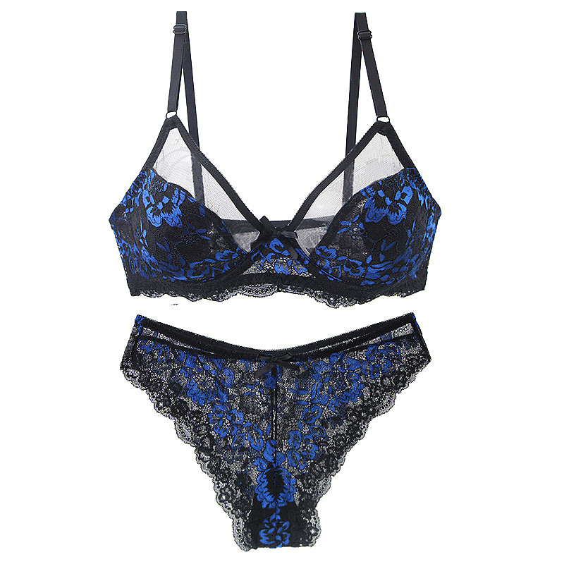 DaiNaFang Thong BCDE Cup Σετ σουτιέν Push Up Lace κούφιο εξαιρετικά λεπτό εσώρουχο Γυναικεία κιλότα Γυναικεία εσώρουχα