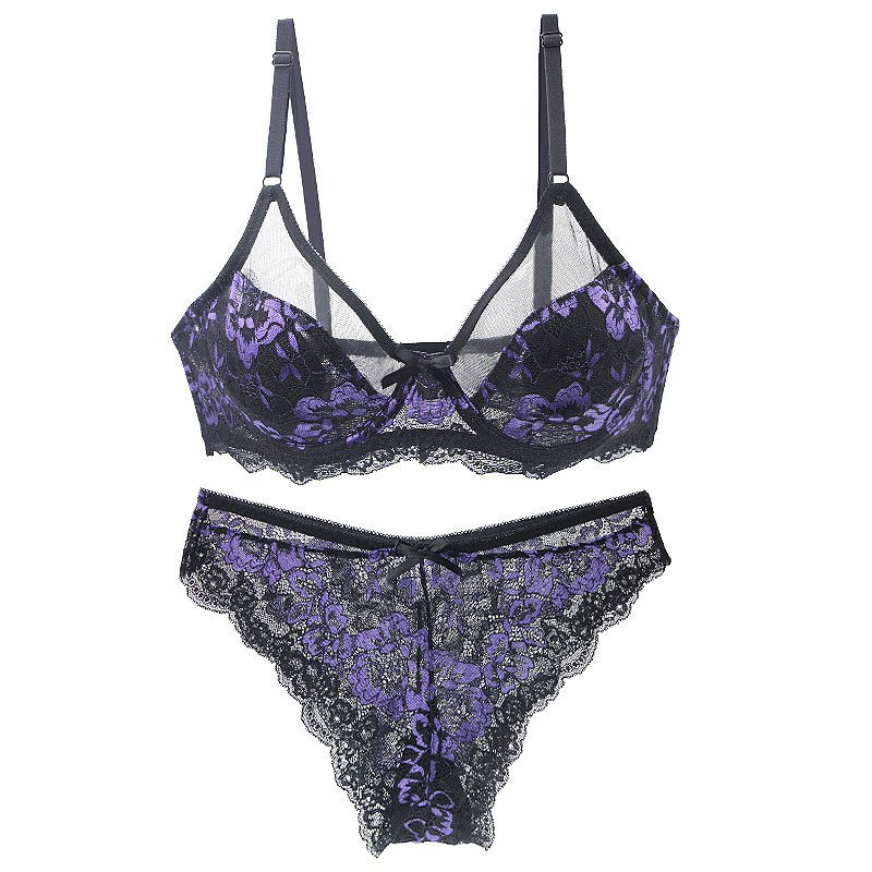 DaiNaFang Thong BCDE Cup Σετ σουτιέν Push Up Lace κούφιο εξαιρετικά λεπτό εσώρουχο Γυναικεία κιλότα Γυναικεία εσώρουχα