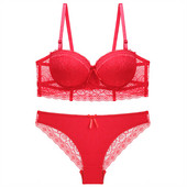 DKERT Seksi ženski komplet grudnjaka i gaćica Čipkano donje rublje Komplet grudnjaka s pola košarice BC grudnjak s košaricama