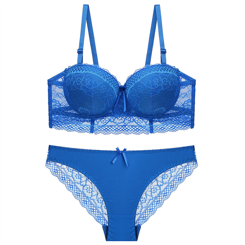 DKERT Seksi ženski komplet grudnjaka i gaćica Čipkano donje rublje Komplet grudnjaka s pola košarice BC grudnjak s košaricama