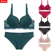 Julexy New 2022 Push Up Sutien Set Solid BC Cup lenjerie pentru femei Sexy Dantela Lenjerie intima Set chiloți