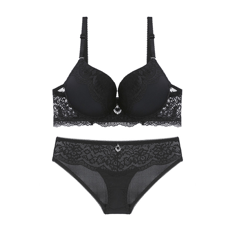 Julexy New 2022 Push Up Sutien Set Solid BC Cup lenjerie pentru femei Sexy Dantela Lenjerie intima Set chiloți