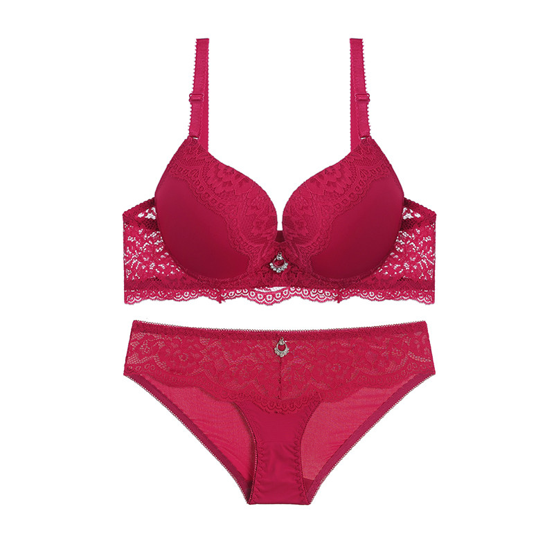 Julexy New 2022 Push Up Sutien Set Solid BC Cup lenjerie pentru femei Sexy Dantela Lenjerie intima Set chiloți
