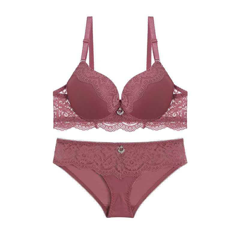 Julexy New 2022 Push Up Sutien Set Solid BC Cup lenjerie pentru femei Sexy Dantela Lenjerie intima Set chiloți