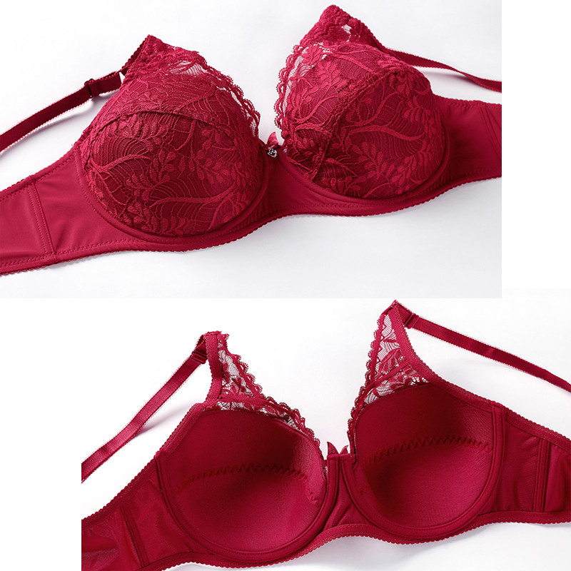 DKERT naiste rinnahoidjad Seksikas V-kaelusega ühevärviline rinnahoidja pits hingav elastsus, mugav naiste rinnahoidja