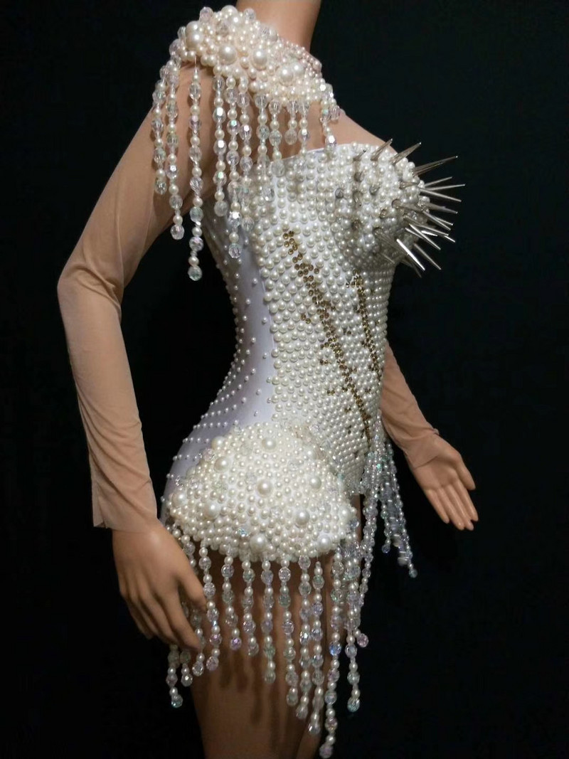 Bijeli biseri Zakovice Scenski kostimi pjevačica Noćni klub s kićankama DJ DS Bodi za ples Ženska odjeća za prigodne nastupe