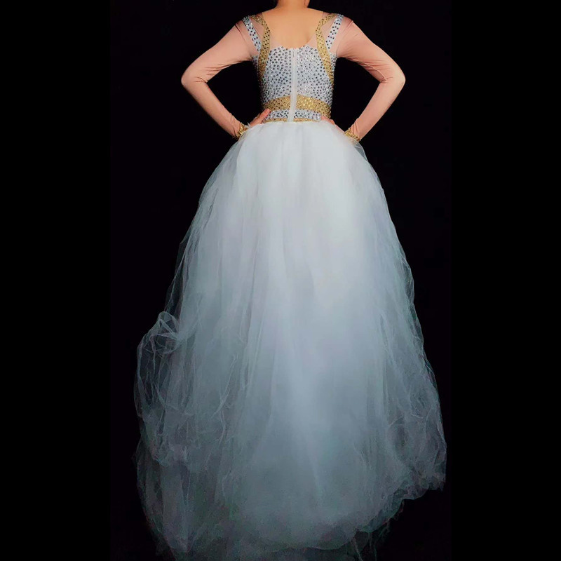 Crystals Singer Bodysuit za žene rastezljivi kombinezon sa kamenčićima s mrežastim kostimima za zabavu i pozornicu Odjeća za nastupe plesačica