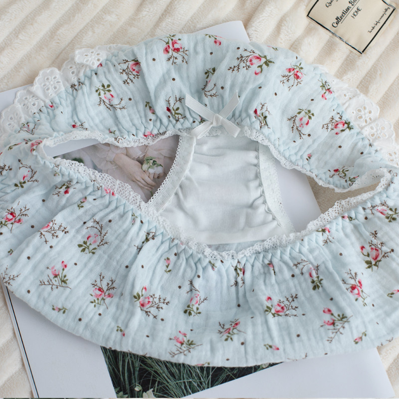 Set sutien pentru fete drăguț melodie cu volanat triunghi cupe lenjerie plus mărime ultra-subțire imprimare buline mătase dud sutia