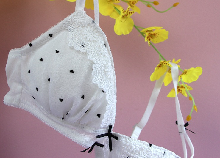 Slip de lenjerie Lolita dulce fetiță student triunghi cupă fără inel de oțel piept mic lenjerie de corp japonez drăguț sutien și chiloți se