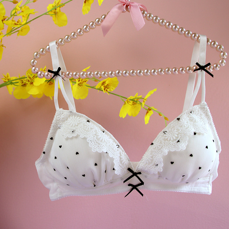 Slip de lenjerie Lolita dulce fetiță student triunghi cupă fără inel de oțel piept mic lenjerie de corp japonez drăguț sutien și chiloți se