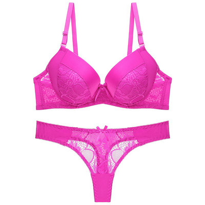 DKERT Set de sutien pentru femei Sexy Dantela Push Up Lenjerie de corp Tanga Set de lenjerie șiruri transparente Sutien și chiloți