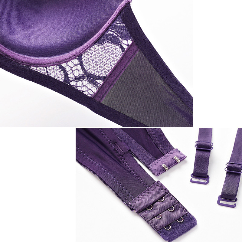 DKERT Set de sutien pentru femei Sexy Dantela Push Up Lenjerie de corp Tanga Set de lenjerie șiruri transparente Sutien și chiloți