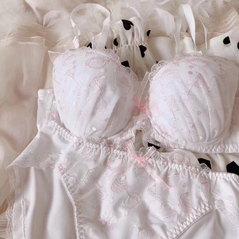 Wriufred Set de sutien cu cupe din bumbac confortabil pentru fetiță 3 rânduri de cupe superioare adună set de lenjerie intimă subțire și dulce răcoritoare pentru femei.