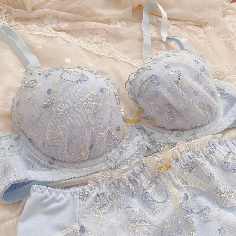 Wriufred Set de sutien cu cupe din bumbac confortabil pentru fetiță 3 rânduri de cupe superioare adună set de lenjerie intimă subțire și dulce răcoritoare pentru femei.