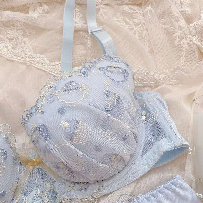 Wriufred Set de sutien cu cupe din bumbac confortabil pentru fetiță 3 rânduri de cupe superioare adună set de lenjerie intimă subțire și dulce răcoritoare pentru femei.