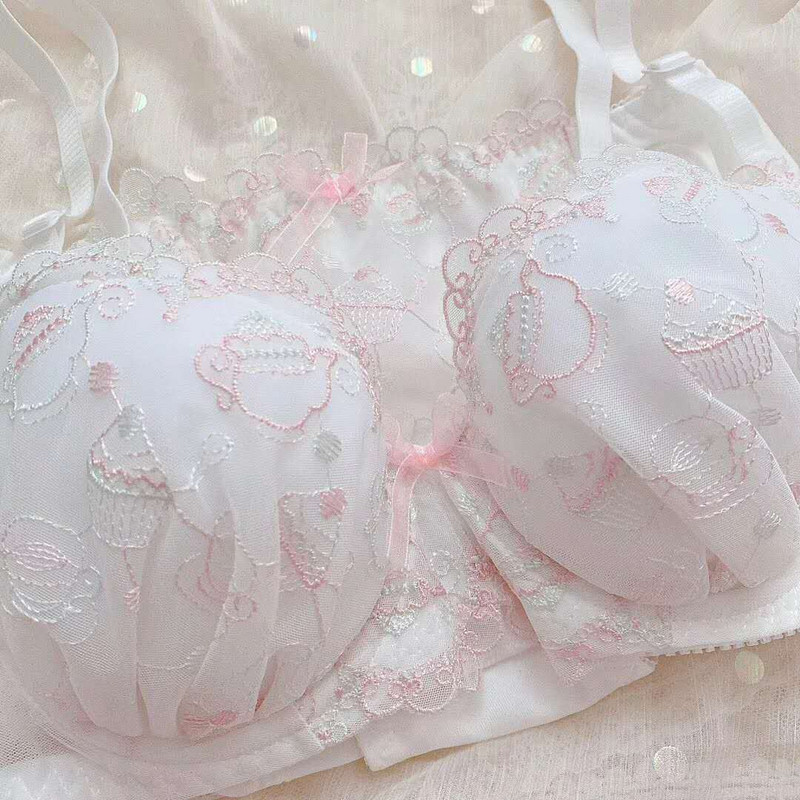 Wriufred Set de sutien cu cupe din bumbac confortabil pentru fetiță 3 rânduri de cupe superioare adună set de lenjerie intimă subțire și dulce răcoritoare pentru femei.