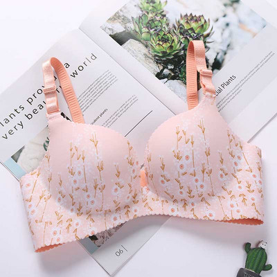 Γυναικεία εσώρουχα χωρίς ραφή, ρυθμιζόμενο σουτιέν Σέξι άνετο νάιλον λουλούδι τύπωμα Εσώρουχα 1 τεμ.