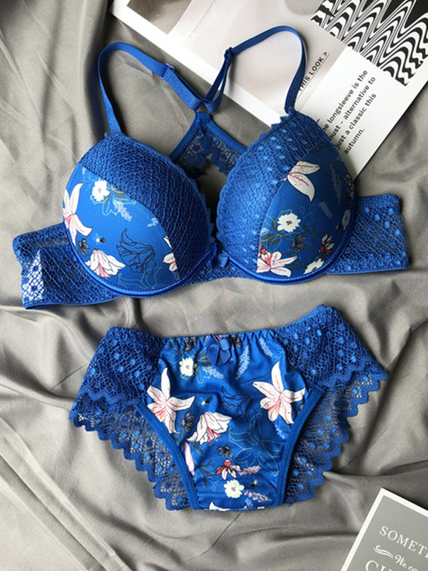 Set de sutiene pentru femei Fat Catties Spate frumos din dantela, piept mare, moale, adunate, set de lenjerie pentru femei