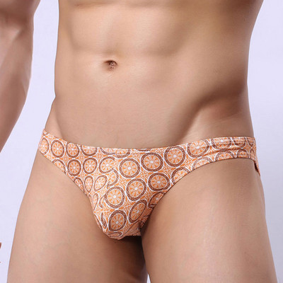 Slip pentru bărbați din mătase de gheață, lenjerie de corp, cu imprimeu la modă, respirabil, slip pentru bărbați, sexy, confortabil, cuecas.