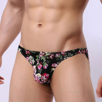 Slip pentru bărbați din mătase de gheață, lenjerie de corp, cu imprimeu la modă, respirabil, slip pentru bărbați, sexy, confortabil, cuecas.