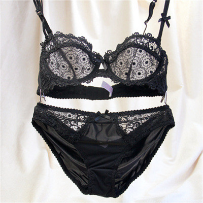 Νέο Σετ σουτιέν Push Up Σετ σουτιέν και εσώρουχα Κέντημα Σετ εσώρουχα Υπερλεπτά Σετ εσώρουχα Σέξι δαντέλα σουτιέν