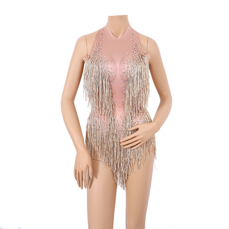 Christia Bella Bling Rhinestones Tutid Bodysuits Naiste lavakostüümid Seksikad seljataga veniv trikoo pulkatantsu esinemisrõivad