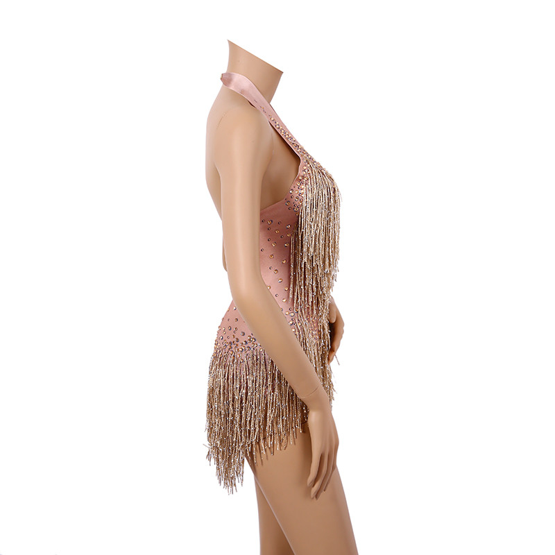 Christia Bella Bling Rhinestones Tutid Bodysuits Naiste lavakostüümid Seksikad seljataga veniv trikoo pulkatantsu esinemisrõivad