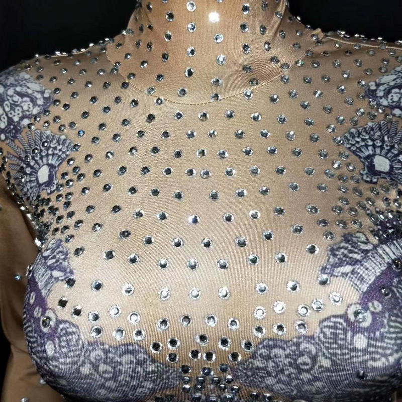 Naiste seksikad liibuvad esituslikud Rhinestone`i bodysuits ööklubi Pole Dance trikoo Showgirl`i kombinesoonid, akrobaatilised lavarõivad