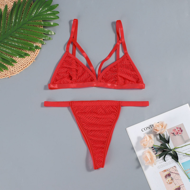 sous vetement femme Uus moodne pitsiline rinnahoidja ülikond Seksikas ühevärviline pesukomplekt naistele läbipaistev aluspesu komplekt трусы женские