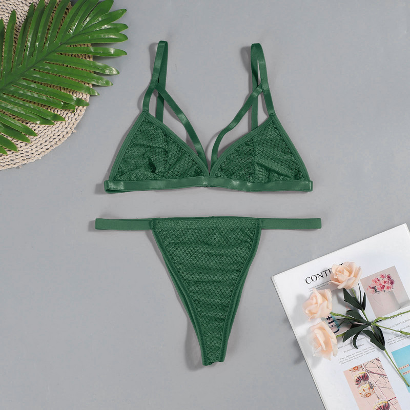 sous vetement femme Uus moodne pitsiline rinnahoidja ülikond Seksikas ühevärviline pesukomplekt naistele läbipaistev aluspesu komplekt трусы женские