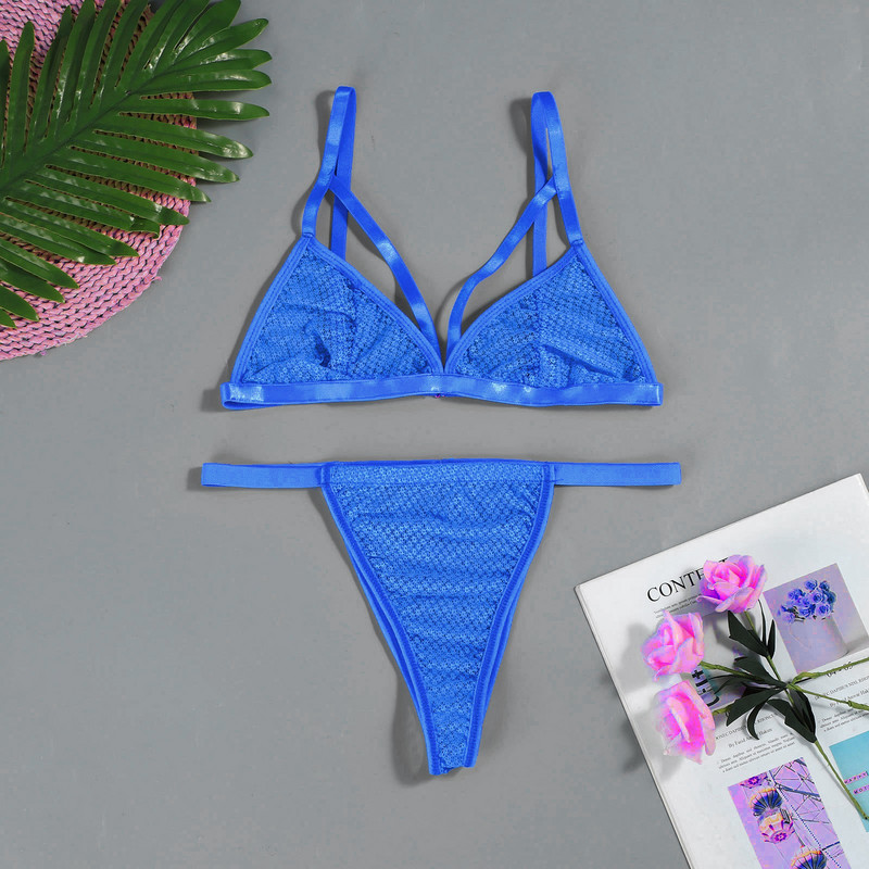 sous vetement femme Uus moodne pitsiline rinnahoidja ülikond Seksikas ühevärviline pesukomplekt naistele läbipaistev aluspesu komplekt трусы женские