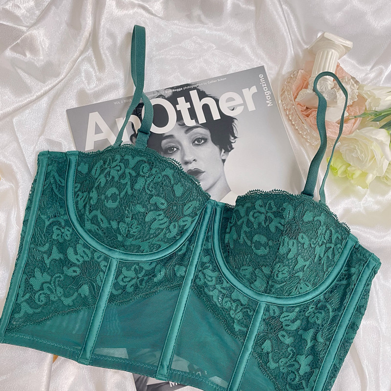 Δαντελένια εσώρουχα καλοκαιρινό λεπτό γιλέκο τύπου bralette μεγάλο στήθος δείχνει μικρό εσωτερικό εσώρουχο από μαλακό ατσάλι με δαχτυλίδι σουτιέν προσαρμογής