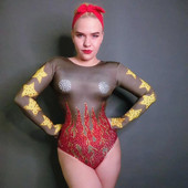 Body sexy cu strasuri cu flacără pentru femei, cu spate, tricou elastic, club de noapte, costume de performanță de dans, acrobații, îmbrăcăminte pentru scenă