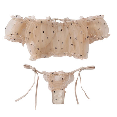 donje rublje femme seksi ženski set grudnjaka s tangama s čipkom i vezom bez naramenica set ženskog seksi donjeg rublja komplet spavaćice belʹe ženskoe