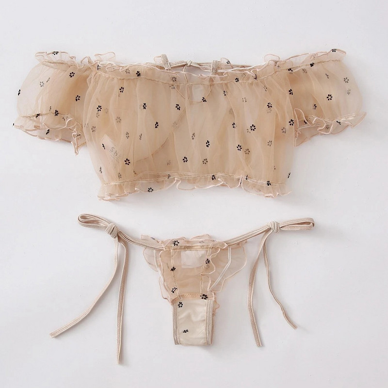 donje rublje femme seksi ženski set grudnjaka s tangama s čipkom i vezom bez naramenica set ženskog seksi donjeg rublja komplet spavaćice belʹe ženskoe